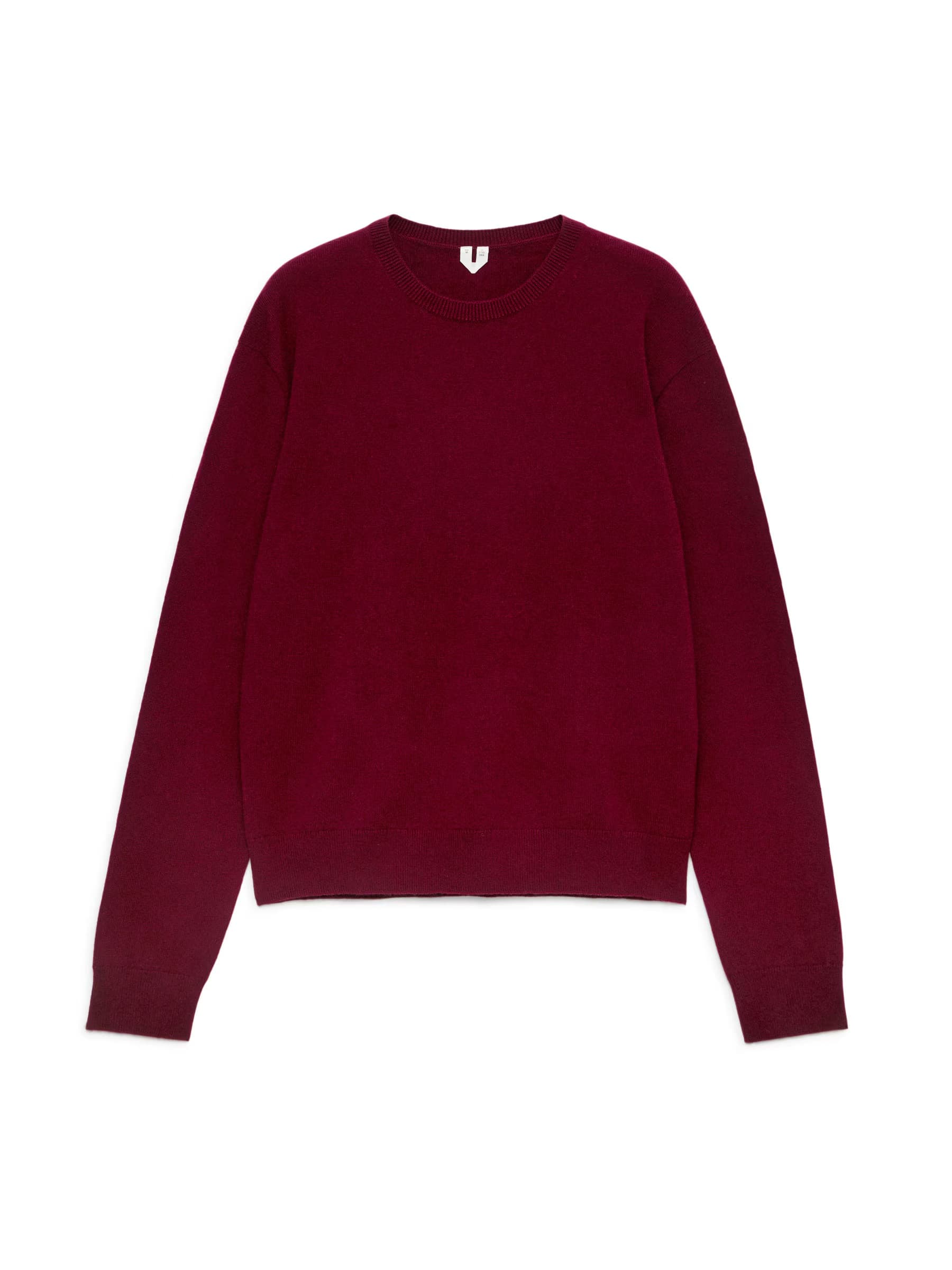 Burgundy sweater on a white background